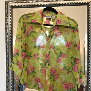 Lime and hot pink blouse